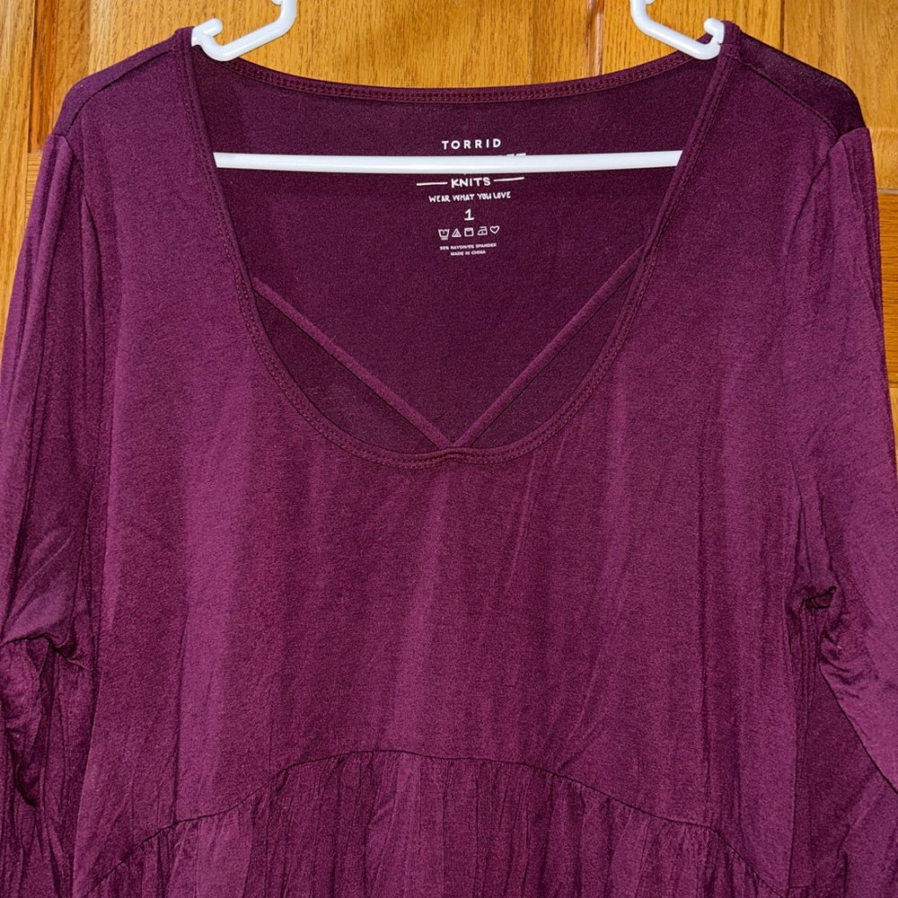 Torrid- High-Low Babydoll Top - Picture 3 of 4